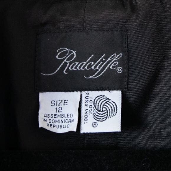 Vintage Radcliffe Women's Black 100% Wool Blazer - Picture 3 of 5